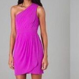 Shoshanna Pink One-Shoulder Dress